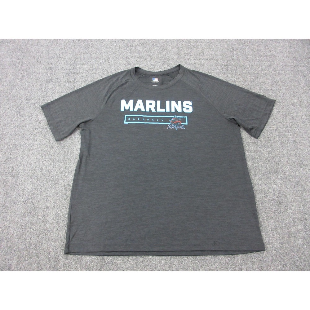 Miami Marlins Shirt Mens XL Gray MLB Baseball Graphic Tee Genuine Merchandise